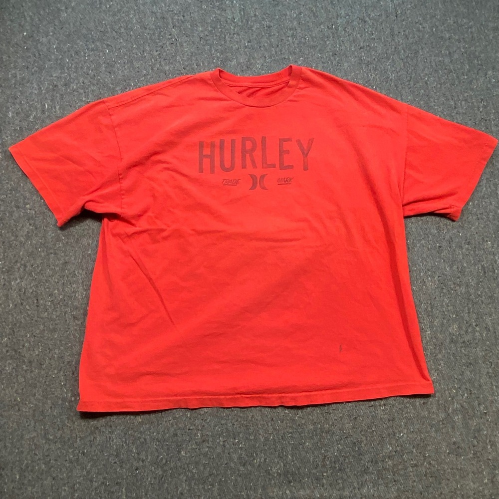 Hurley TShirt Sz XXL Mens Red Skater Surf Graphic Logo Short Sleeve Tee